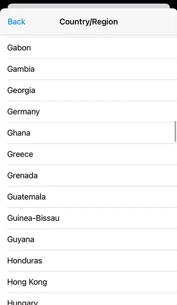Step 5 - Choose Gambia, Nigeria, or Uganda